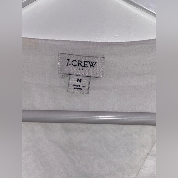 J. Crew Factory V-neck Cotton White Peasant Dress Size M Lined Romantic Cottage - Picture 5 of 16